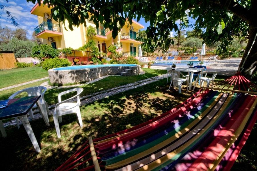Hammocks in the shaded garden